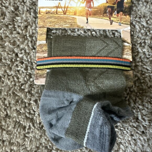 Smartwool Run Wool Blend Zero Cushion Low Ankle Socks Moss Green Unisex Large - Picture 2 of 6